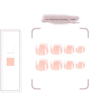 FEIlei 24Pieces French Artificial Toenails Shiny Rhinestones Toe False Nails Wearable - Buy Online on GoSupps.com