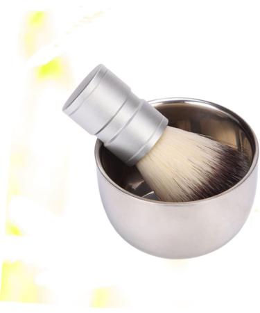 Minkissy Men's Razor Brush & Shaving Bowl Set | Stainless Steel Travel Beard Brush for Grooming | Perfect for Shaving Cream and Gentle Bristles - Buy Online on GoSupps.com