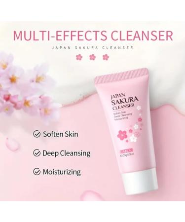 Japan Sakkura Foam Cleanser - Cherry Blossoms Face Wash for Oil Control & Dull Skin - Moisturizing Facial Care with Cleansing Brush - Perfect Gift for Teenagers & Girls Spa Parties - 3.5oz - Buy Online on GoSupps.com