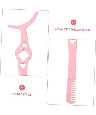 FRCOLOR 3pcs Eyelash Curler Set - Stainless Steel Eyelash Tweezer & Comb - Pink Beauty Tools for Women - Buy Online on GoSupps.com