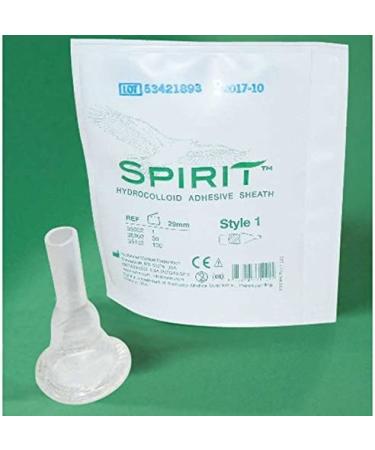 30-Pack Spirit Condom External Catheters 32mm Intermediate Rochester/Bard - Hydrocolloid Sheath Style 1 - Buy Online on GoSupps.com