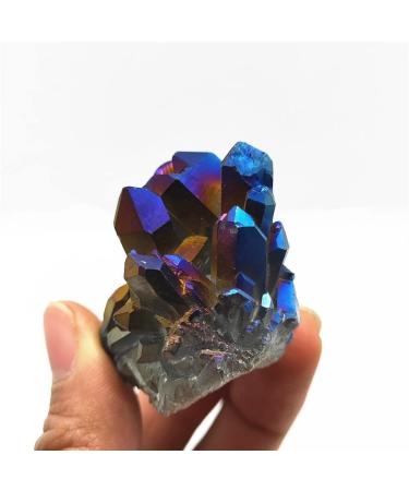 Natural Crystal 50g Titanium Coated Quartz Cluster Naturally Beautiful Angel Halo Flame Blue Rough Stone Crystal Point Cluster ningxiao - Buy Online on GoSupps.com