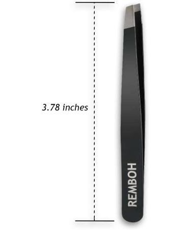 Remboh Stainless Steel Slant Tweezers - Professional Precision Eyebrow Tweezers - Buy Online on GoSupps.com