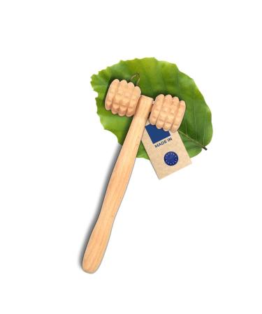 Hofmeister massage device made of beech wood for tension & pain wellness & relaxation for back & neck natural product from Europe back massage scooter 23 cm back (T-shape) 23.5 x 9.5 x 4cm