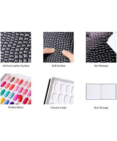 Rfeeuubft 216 Colours Nail Tips Display Book DIY Nail Art Shows Gel Colour Card Chart Painting Display Board Black - Buy Online on GoSupps.com