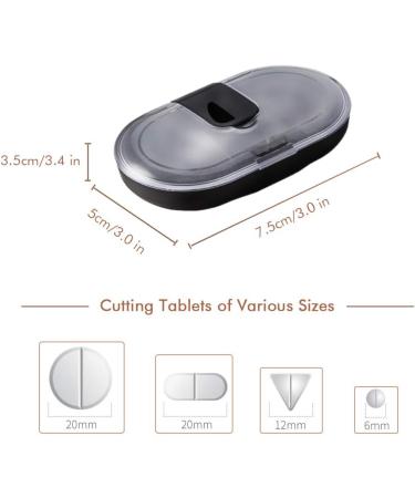 Pill Cutter & Splitter - Safe Tablet Splitter with Stainless Steel Blade 5-Compartment Pill Box | Cut Vitamins & Medications Easily - Buy Online on GoSupps.com