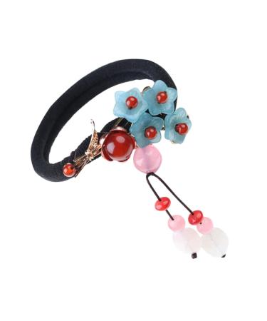 FRCOLOR 1pc Vintage Hair Tie Pearl Hair Women Hair Ropes Hair Scrunchies Pearl Ponytail Holder Chinese Hair Ropes Hair Scarf Decorative Hair Ties Hair Bands Miss Pink Crystal Hanfu Beaded
