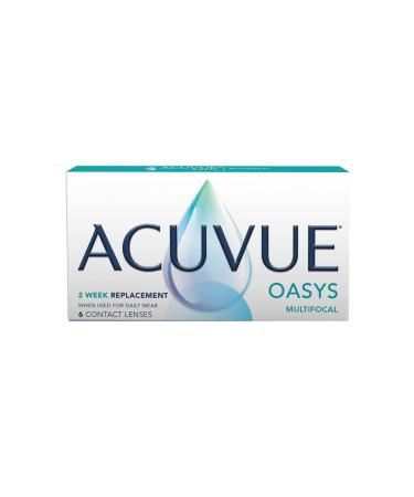 Acuvue Oasys Multifocal Contact lenses- variable spots for the local intermediate and distant range- 4.75 DPT and BC 8.4- Addition H- with UV protection and drying protection- 6 lenses 4.75 diopters 8.4 millimeters 14.3 millimeter high.