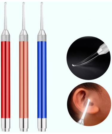 3pcs Children's Earwax Removal Kit - Luminous LED Golden Spoon & Red Scraper - Health & Clean Tool Gift - Assorted Colors - 17.8x1cm - Buy Online on GoSupps.com