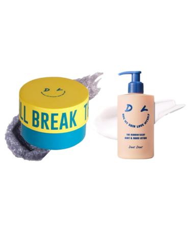 Dear Doer Break Body Scrub - Refreshingly Exfoliator for Clear Skin/he Hidden Silky Body & Hand Lotion | Vegan | 10.14 fl.oz - pH-Balanced Non-Sticky Lotion
