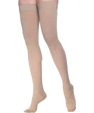 Buy Sigvaris Dynaven 971 Women's Closed Toe Thigh High Compression Stockings 15-20 mmHg Light Beige XL - International Shipping Available - Buy Online on GoSupps.com