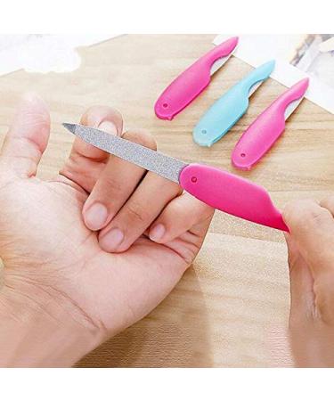 3pcs Stainless Steel Folding Nail File Set - Double Sided Professional Tool for Easy Nail Care - Men and Women (Random Color) - Buy Online on GoSupps.com