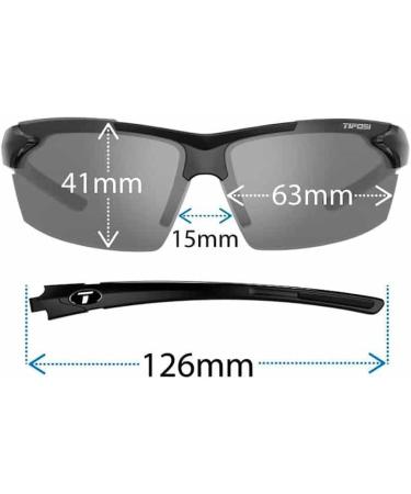 Tifosi Jet Sport Sunglasses - Metallic Silver Frame/Smoke & Blue Lens | Ideal for Cycling, Hiking, Running - Buy Online on GoSupps.com