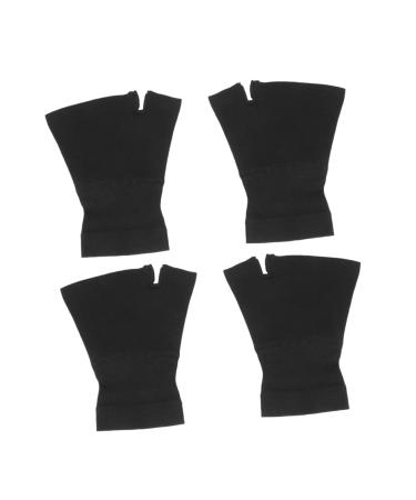 NOLITOY 2 Pairs Compression Gloves Sleeve Thumb Support Carpal Tunnel Strap Warm Mittens Trigger Thumb Thermal Gloves Hand Bracket Keep Warm XL Black