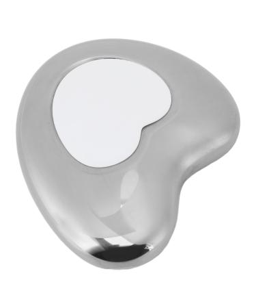 Brrnoo Stainless Steel Gua Sha Tool Lymphatic Drainage Facial Massaging Scraping Board with Facial Neck for Face Tool (Silver)