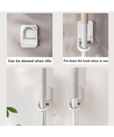 Broom Holder Wall Mount - 4 PCS Anti-Slip Mop Broom Holder - Self Adhesive, No Drilling - Holds Up to 11 LBS - Buy Online on GoSupps.com