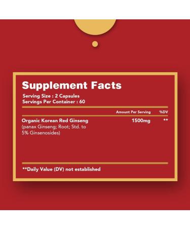 Zanapure Panax Ginseng - Organic Korean Ginseng Extract Capsule - 1500mg - High Ginsenosides for Energy Focus  Performance - 120 Vegan Capsules Made in USA - Buy Online on GoSupps.com
