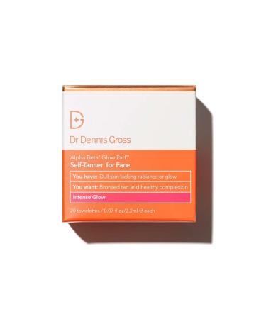 Dr. Dennis Gross Alpha Beta Glow Pad Intense Glow for Face: for Dull Skin Lacking Radiance & Glow, (20 Towelettes)