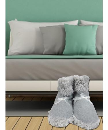 Whrcy Heated Slippers for Men & Women | Soft High-Top Design Non-Slip Plush Fabric & USB Heater - Cozy Grey Size 40 - Buy Online on GoSupps.com