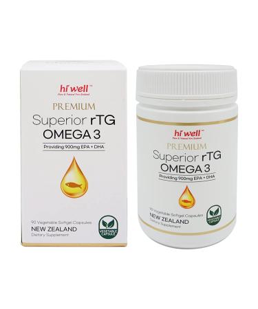 Hi Well Premium Superior rTG Omega 3 90Vegetable Softgel Capsules