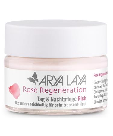 ARYA LAYA Rose Regeneration Day & Night Cream RICH 50 ml: Rich Face Cream for Very Dry Low-Fat Skin Eliminates Tension Feelings