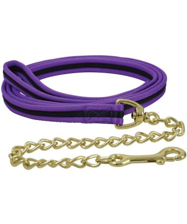 Hy Soft Webbing Lead Rein with Chain - Purple/Black - 2m - Buy Online on GoSupps.com