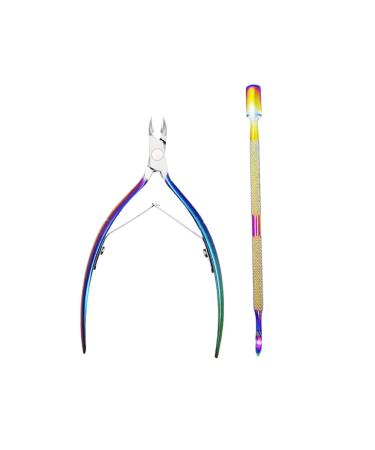 YOURSEE Cuticle Nipper Cuticle Trimmer with Cuticle Pusher Professional Cuticle Nipper Trimmer Cuticle Pusher Remover Nail Clipper Sets Dead Skin Remover Scissor Plier Manicure Pedicure Tools