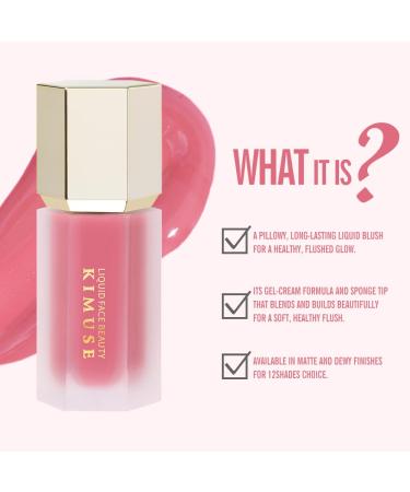 Kimuse Gel Cream Blush - Liquid Blush for Natural Look & Dewy Finish | 4ml Lucky-Dewy Cool Pink - Buy Online on GoSupps.com