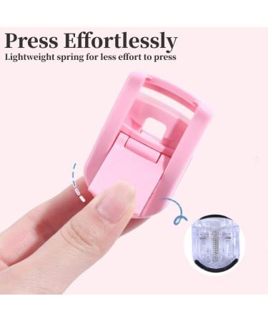 Whalrace Portable Eyelash Curler Set - Long Lasting Natural Curls for Women - Pink Round Design - Buy Online on GoSupps.com
