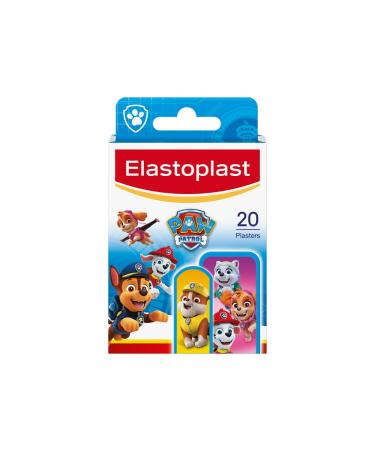 Elastoplast Paw Patrol Plasters Assorted Sizes (20 Pieces) Coloured First Aid Plasters for Children Kid s Plasters with Paw Patrol Designs Various Sized Plasters Skin-Friendly Plasters