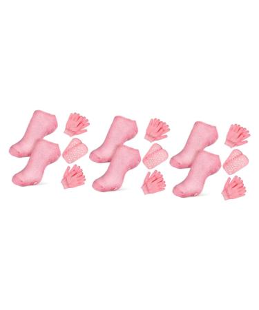 Beaupretty 6 Sets Spa Moisturizing Socks Moisturizer Socks Spa Gloves Exfoliating Skin Care Kits Sand Off Mitt Foot Mask Moisturizing Fabric Paraffin Moisturizing Sleeping Gel Cotton Hand