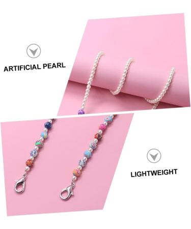 JECOMPRIS 2pcs Anti-Drop Chain for Face Masks & Glasses - Beaded Lanyard with Artificial Pearls - International Shipping Available - Buy Online on GoSupps.com