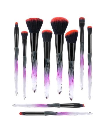 Beautiful Makeup Brushes  Make Up Brushes Set Transparent Handle for Blush Foundation Eye Shadow Kabuki Concealer Cosmetic Brushes Kits Red Black Makeup Tools 3-Red1