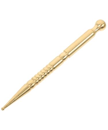 Tovinanna 2st muscle pulling stick acupuncture pen for the household brass massage device Handing tools massage tools portable acupressure pen acupressure pen energy accessories door buckle mediumx2pcs yellowx2st
