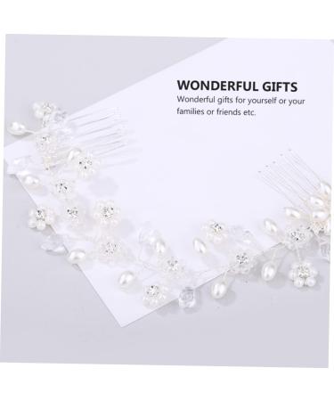 DOITOOL Hair Comb Wedding Hair Clip Bridal Hair Clips Prom Hair Clips Hair Jewels for Women Floral Hair Accessories Rhinestone Hair Clips Double Head Alloy Twist Beads Bride - Buy Online on GoSupps.com
