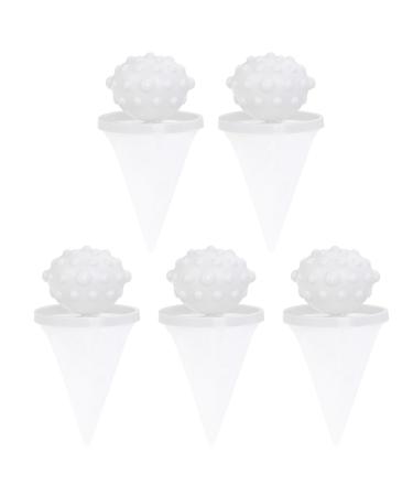 emlovosy Wash Cleaning Ball Laundry Ball Stain Removal Tool Filtering Anti-Deformed White 5pcs
