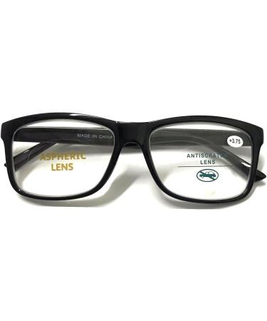 Big Lens Simple Plain Colourful Reading Glasses - 2 Pairs Black +4.00 Magnification - Buy Online on GoSupps.com
