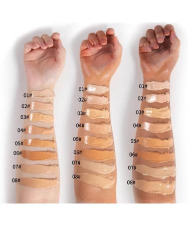 INTEROOKIE Matte Foundation 8-Color Concealer Long-Lasting and Waterproof Makeup Perfect for Acne Control (3) - Buy Online on GoSupps.com