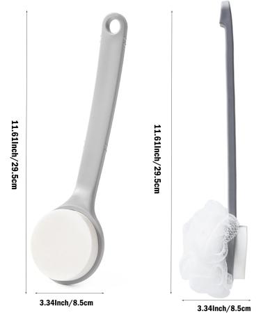 2 Pieces Bathing Sponge Brush Set - Long Handle Back Brush & Massage Sponge for Improved Circulation & Fatigue Relief | Ideal for Spa-like Bathing Experience - Buy Online on GoSupps.com