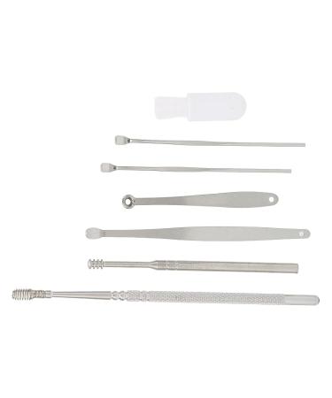 7pcs Stainless Steel Ear Cleaner Set - Earpick & Spiral Ear Wax Remover Tools - Buy Online on GoSupps.com