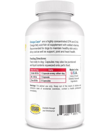 Omega Caps HP Snip Tips for Medium and Large Dogs High Potency EPA and DHA Maximum Bioavailability Fish Oil Supplement Vet Formulated Made in USA Skin Coat Joint and Heart Health 250 Capsules Medium & Large Dogs Snip Tips (  - Buy Online on GoSupps.com