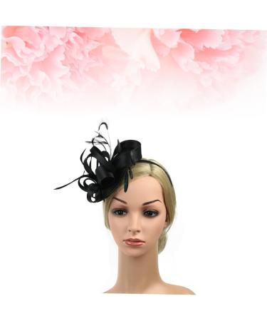 FRCOLOR Wedding Hair Band Fascinator Headband Carnival Headband Wedding Hair Jewellery Wedding Hair Accessories Hair Band Wedding Decoration Wedding Hair Band Feather Flower Headband Decoration One Size Black - Buy Online on GoSupps.com