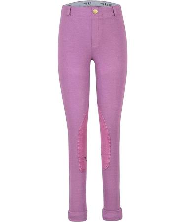 TuffRider Kids Cotton Embroidered Pull-On Jods 8 Purple - Comfortable and Stylish Riding Pants for Children - Buy Online on GoSupps.com