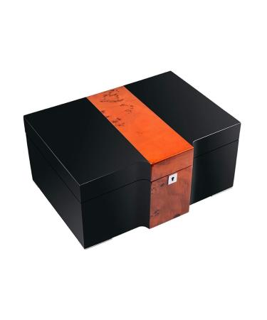 Cigar Box Humidors Barware Cigar Box Cigar High-Capacity Cigar Box Double-Layer Cigar Box Cabinet Cigar Box Cigar Box Snow Box High-Grade Smoking Set Cigar Storage Box Zinc Alloy Cooking & Dining 37*25.5*17.5cm Black