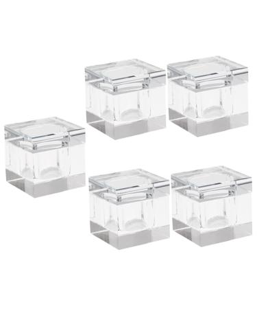 POPETPOP 5pcs nail art crystal cup liquid powder dappen dish nail art glass cup nail art liquid nail brush holder tools crystal nail art dish monomero manicure soaking bowl crystal glass 5.5x5.5cmx5pcs Transparentx5pcs