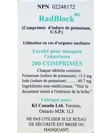 RadBlock 200 Coated Scored Potassium Iodide Tablets - Buy Online on GoSupps.com