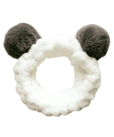 Soft Gray Panda Ear Makeup Headband | Elastic Hair Wrap for Women & Girls - Perfect for Face Washing & Shower - Buy Online on GoSupps.com