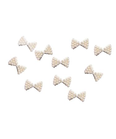 Set of 10 3D Pearl Bow Tie Nail Art Decorations - Cheeky Beads Gems - Buy Online on GoSupps.com