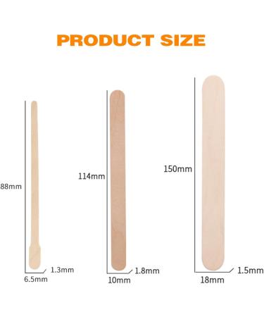 300 Wooden Wax Spatulas for Hair Removal - Disposable Cosmetic Sticks in 3 Styles | Best Hair Removal Solution - Buy Online on GoSupps.com