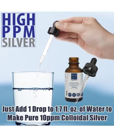 Colloidal Nano Silver Solution Concentrate 10000ppm - 1 oz | Protein & Chemical Free Dilute to 8 Gallons of 10ppm Pure Silver | Ship Internationally - Buy Online on GoSupps.com
